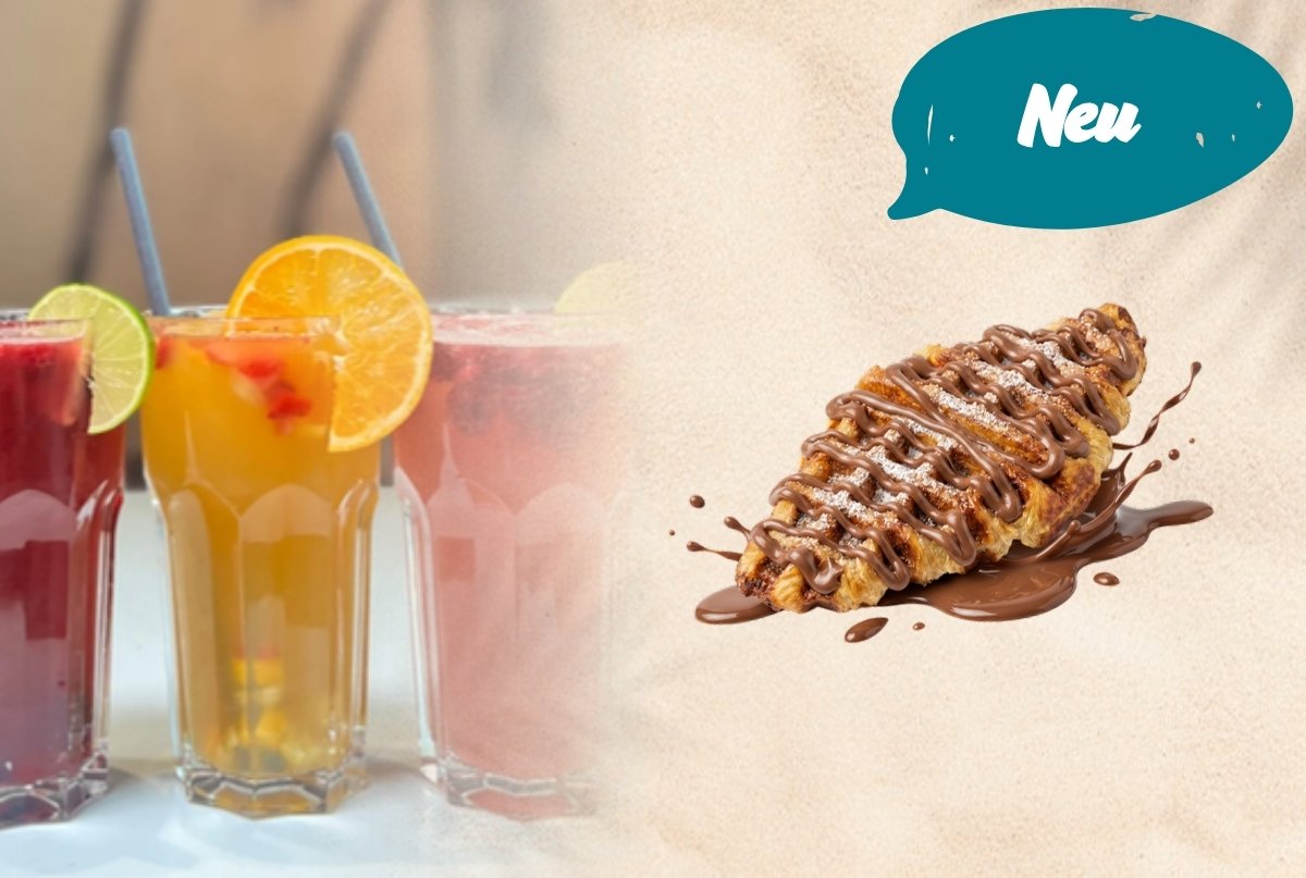 Hausgemachte Limonade und Croffle